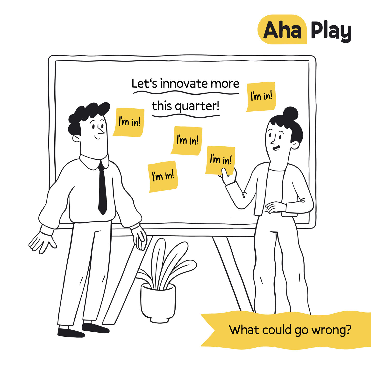 Let's innovate more this quarter! — sticky notes of enthusiasm